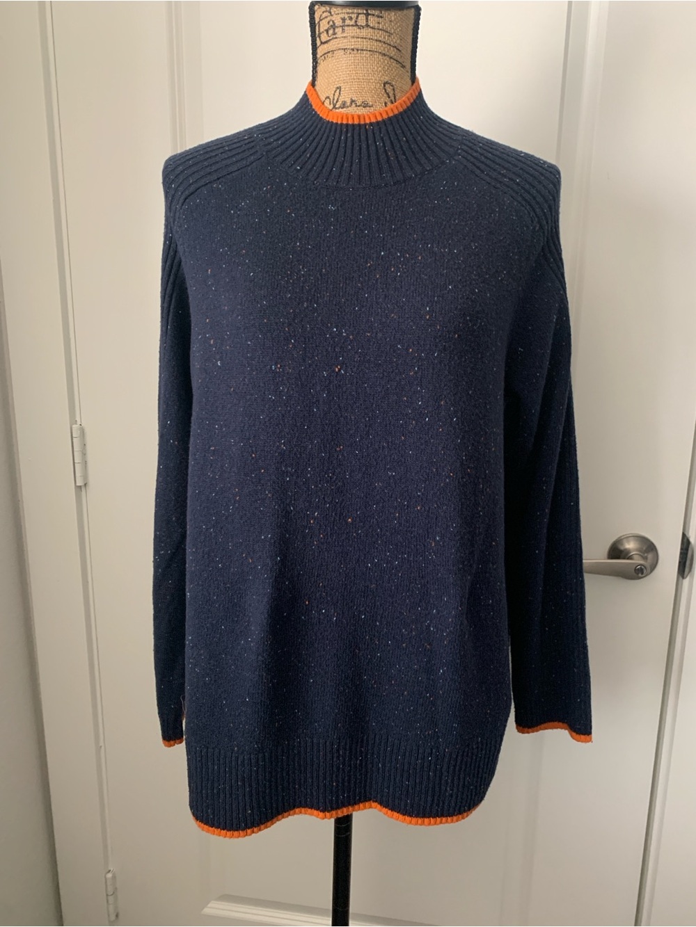 J Jill Dark Blue Mock Neck Sweater Size M